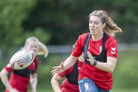 Victoria Molyneux training for England ahead of last year's World Cup on home soil