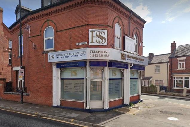 107/109 High Street, Golborne, WA3 3BZ. No: 01942 726983. Average rating: 5 from two reviews. An example of a review, March 2021: "I can’t praise this practise enough, took me 10yrs to pluck up courage to go, their patience and understanding was second to none ,and the end of treatment results were fantastic thank you so much."