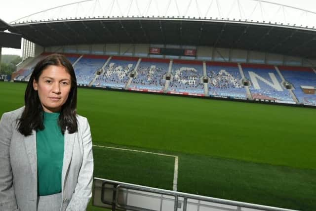 Lisa Nandy MP at Wigan Athletic's DW Stadium