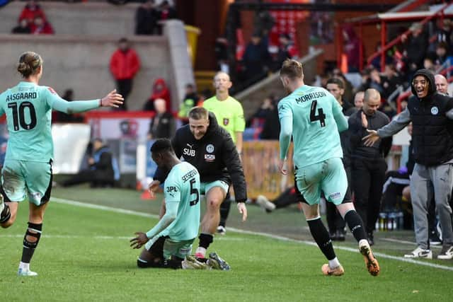 Steven Sessegnon first goal for Latics sparked scenes of huge celebration