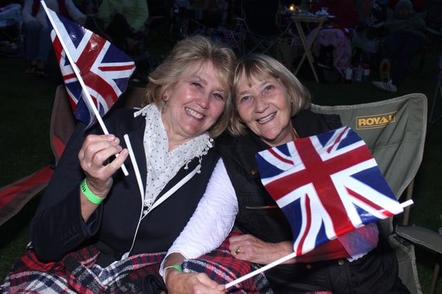 Proms In The Park at Mesnes Park 2013 - Mildred Glover and Lillian Stewart enjoy the proms.