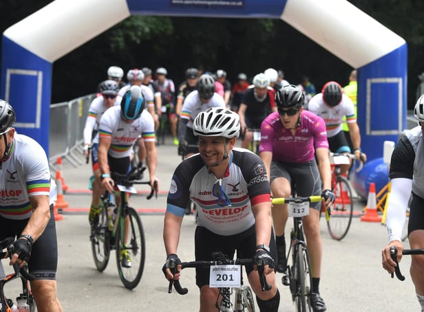 Crossing the start line at last year's Wigan Bike Ride