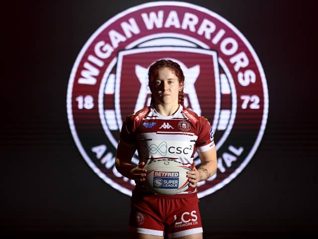Wigan Warriors Women's player Eva Hunter at Super League's promo shoot