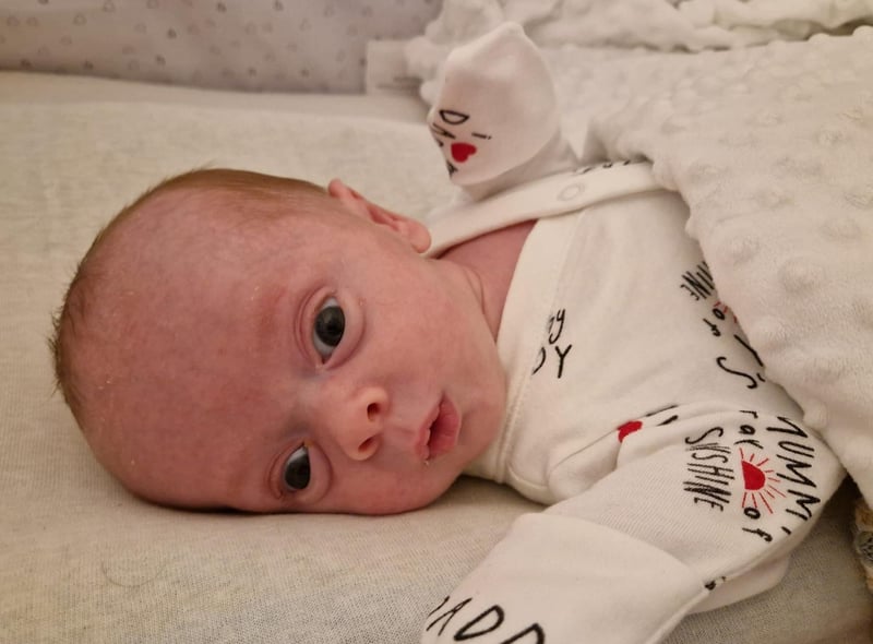 Jessica Rose Pitt sent of photo of baby Chester born five weeks early.