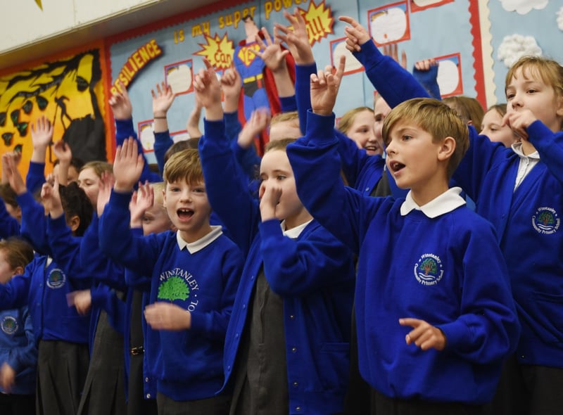 The school choir in action.