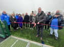 Leader of Wigan Council David Molyneux  cuts the ribbon on the new pitches at William Fosters
