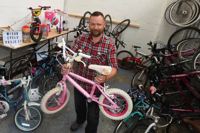 Mark Harrison is recycling bikes through Wigan Cycle Project