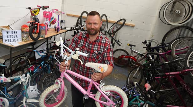 Mark Harrison is recycling bikes through Wigan Cycle Project