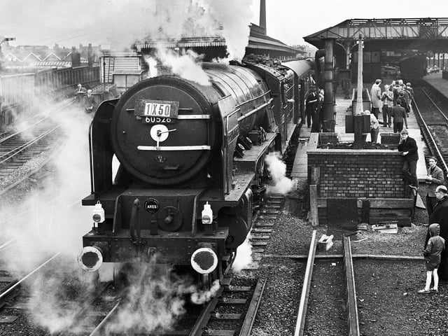 Tudor Minstrel, the last train on its way to do the Waverley run from Carlisle to Edinburgh passes through Wigan North Western Station in April 1966. The Waverley line was a double track line which first opened in 1849 and was due to close under the Beeching Axe of many passenger lines throughout the British Isles at that time.
