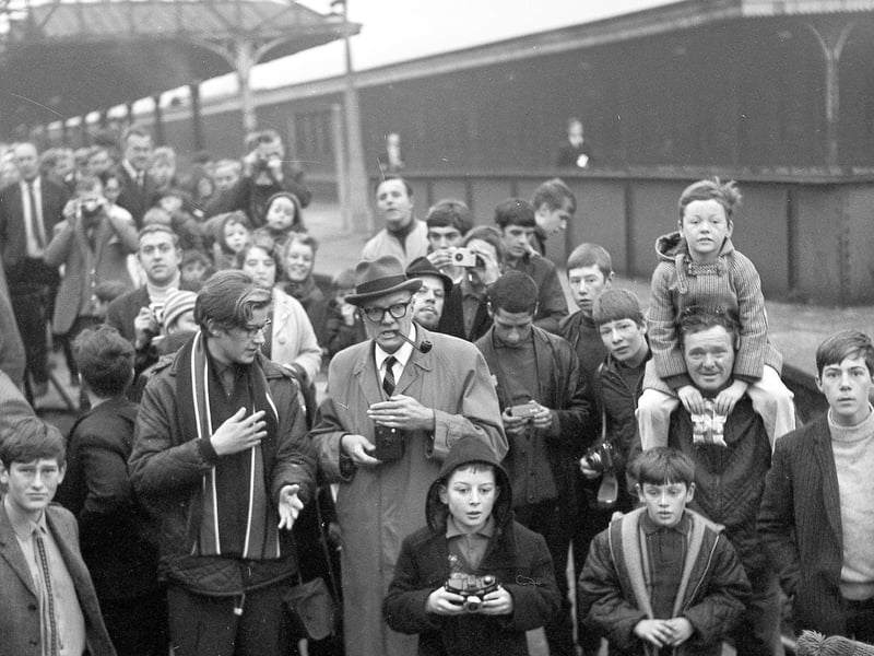 RETRO 1968 - Wiganers line up to see The Flying Scotsman 4472 steam train The Moorlands make its last run through Wigan North Western Station.