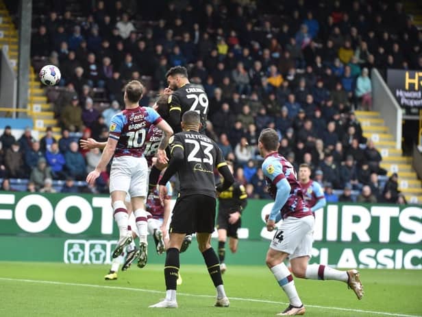 Steven Caulker came closest to scoring for Latics with this header