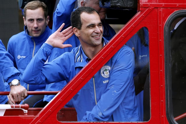 Wigan Athletic manager Roberto Martinez during the FA Cup trophy parade in Wigan.