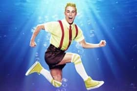 Lewis Cornay plays the title role in The SpongeBob Musical at Blackpool Opera House