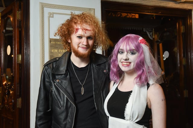 Theatre goers dress up for The Rocky Horror Show at the Grand Theatre. Andrew Spencer and Lilly Keegan.