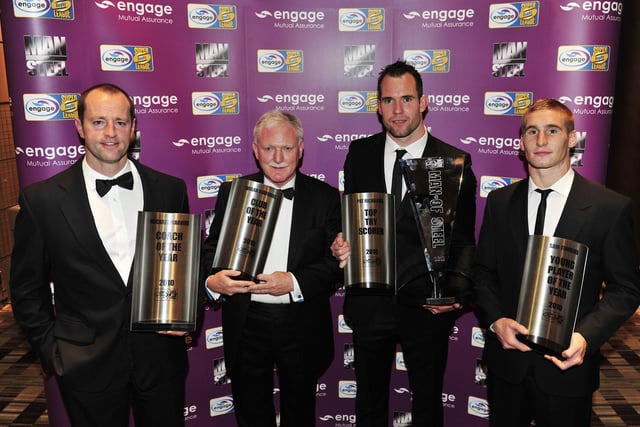 Lenagan with Michael Maguire, Pat Richards and Sam Tomkins at the 2010 Man of Steel awards.