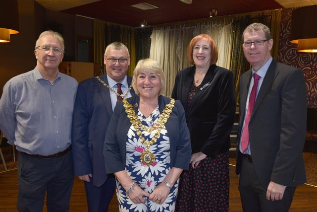 Council leader Coun David Molyneux, Coun Clive Morgan, Coun Marie Morgan, Makerfield MP Yvonne Fovargue and Coun Paul Kenny