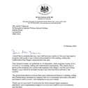 Letter to St Benedict's from Damian Hinds