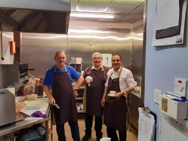 A group of volunteers at the soon to be known as Sanctuary Cafe