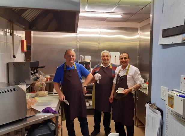 A group of volunteers at the soon to be known as Sanctuary Cafe