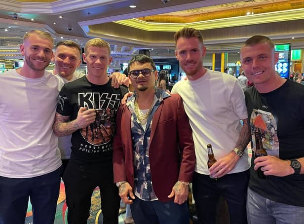 Max Power (far right) enjoyed his downtime in Las Vegas