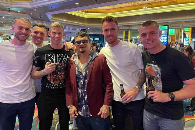Max Power (far right) enjoyed his downtime in Las Vegas