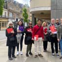 James Small-Edwards (in red) on the campaign trail