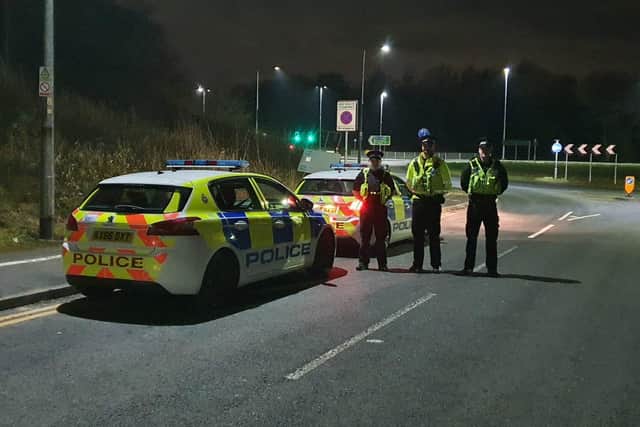 Police on patrol on the A49 link road