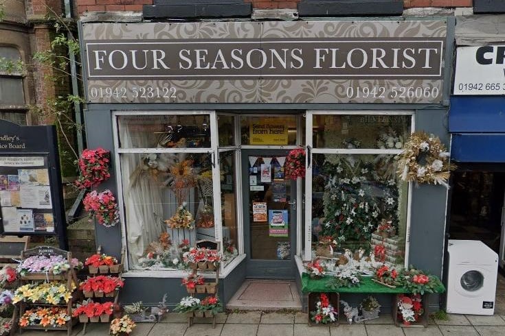 Four Seasons Florist on Market Street, Hindley, has a 4.4 rating out of 5 from 24 Google reviews