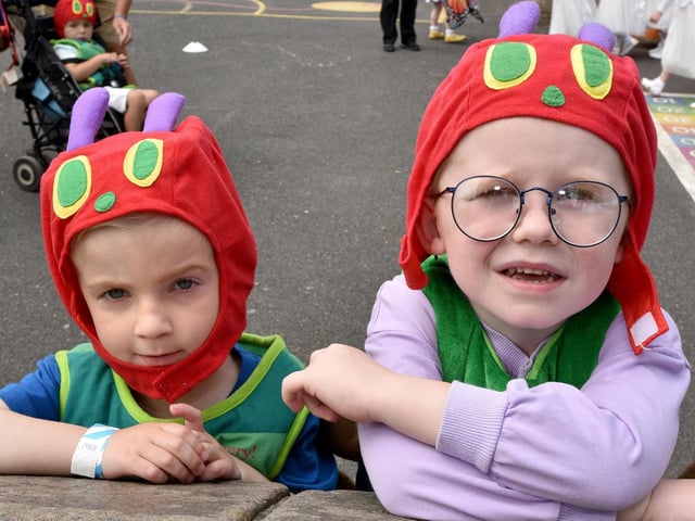 Two Very Hungry Caterpillars at the Newburgh Fair, Leo Clarke and Sebastian Ravey
