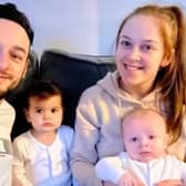 Gaz Lancaster with fiancee Tandia Constantine and their children Annie and Albert
