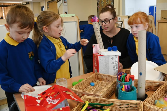 Pupils at Castle Hill St Philip's CE Primary School, Hindley.