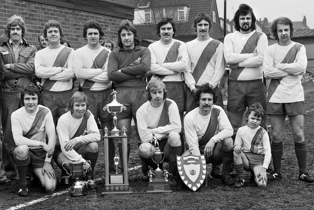 The Bryn "A" football team who held every trophy in the Post and Chronicle Sunday League in March 1977.