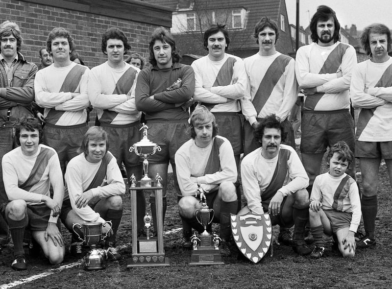The Bryn "A" football team who held every trophy in the Post and Chronicle Sunday League in March 1977.