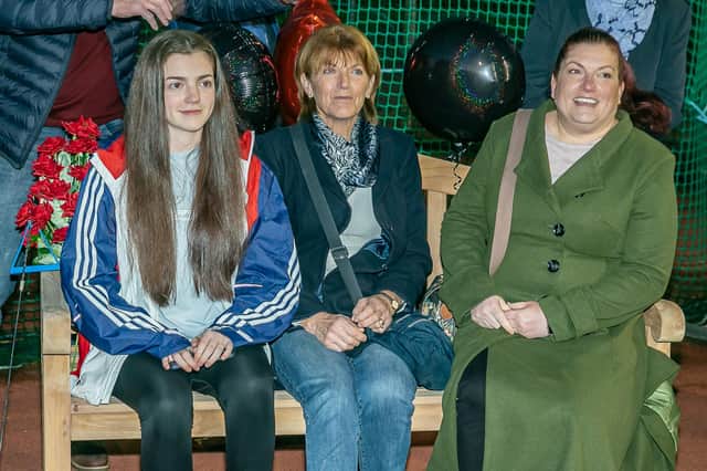 Anne, centre with granddaughter Lucy, left and daughter Kim