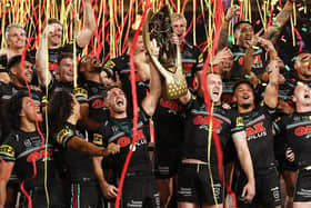Penrith Panthers celebrate after winning the 2023 NRL Grand Final
