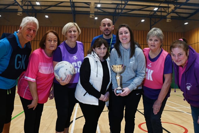 Some of the Be Well team and team captains in the Wigan Walking Netball League.