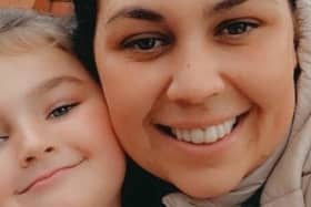 Natalie Lancaster pictured with seven-year-old daughter Mia