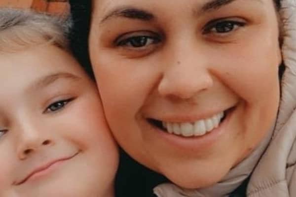 Natalie Lancaster pictured with seven-year-old daughter Mia