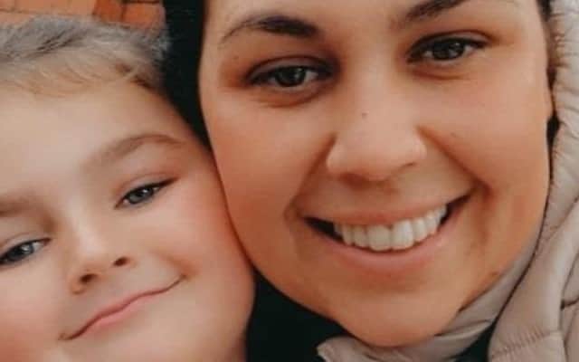 Natalie Lancaster pictured with seven-year-old daughter Mia