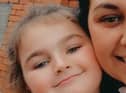 Natalie Lancaster pictured with seven-year-old daughter Mia