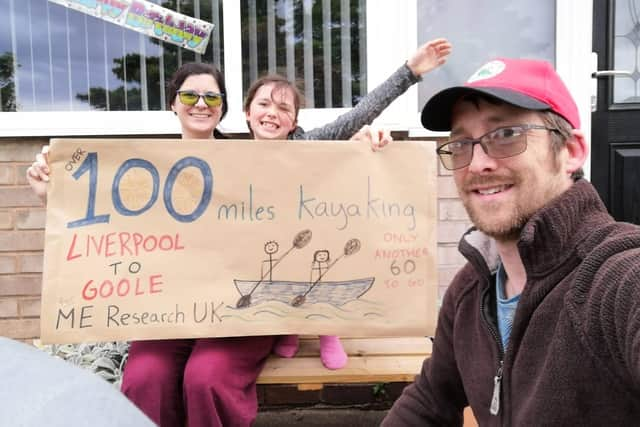 Aimee Smith, Poppy Smith and Terry Smith.
Terry Smith and his 8-year-old daughter, Poppy, will be kayaking across the country to raise funds for ME/CFS research.