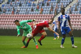 Owen Evans in action for Latics against Chorley in the FA Cup in 2020