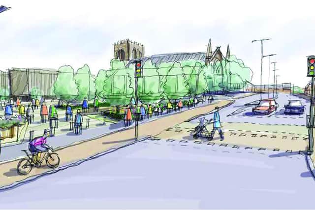 An artist's impression of a revamped Leigh town centre