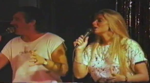 John Martin and Chrissy Caine both in action during the heyday of the Riverside Club in 1985