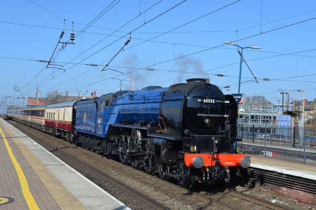 Blue Peter steams through Wigan North Western on a test run. This crisp picture was captured by Chris Winstanley