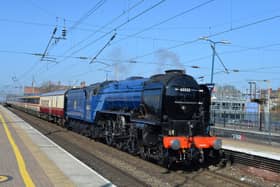 Blue Peter steams through Wigan North Western on a test run. This crisp picture was captured by Chris Winstanley