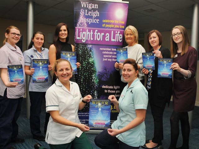 Staff at Wigan and Leigh Hospice, launch the annual Light for a Life fund-raising event, where members of the public sponsor a light on a Christmas tree