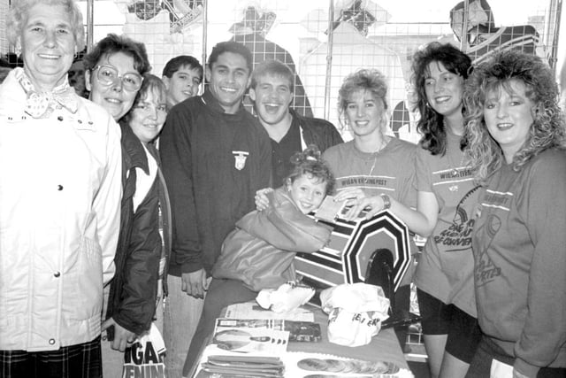 1990 The opening day at Wigan RL club theme shop