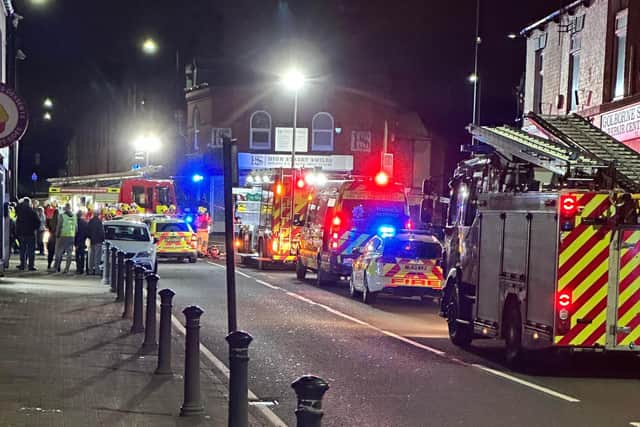 Fire engines, police cars and ambulances all went to the scene of the crash