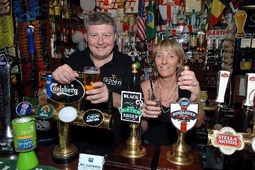 Nick and Janet Hutchinson, landlord and landlady of The Crawford Arms, Red Rock in 2006
